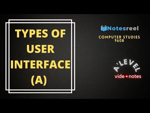 Types of User Interface (A) | A Level Notes Computer Studies 9608