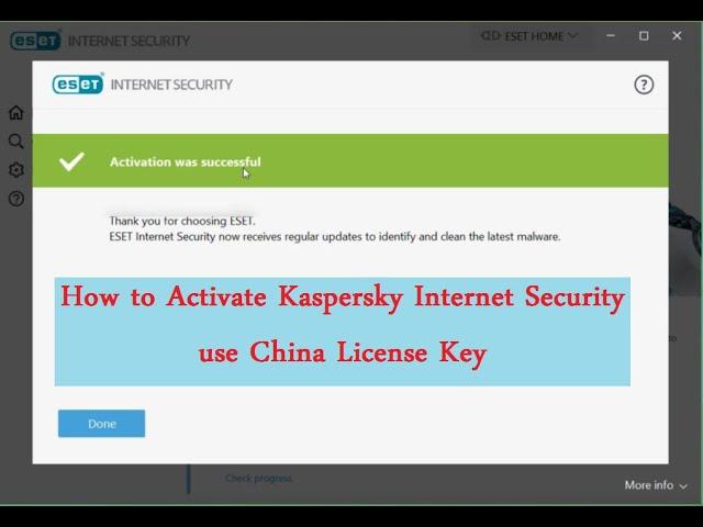 How to Activate Kaspersky Internet Security use China License Key