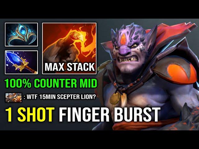 1 Shot Thanos Carry Lion Mid 15Min Scepter AoE Finger Burst DMG Easy MMR Dota 2