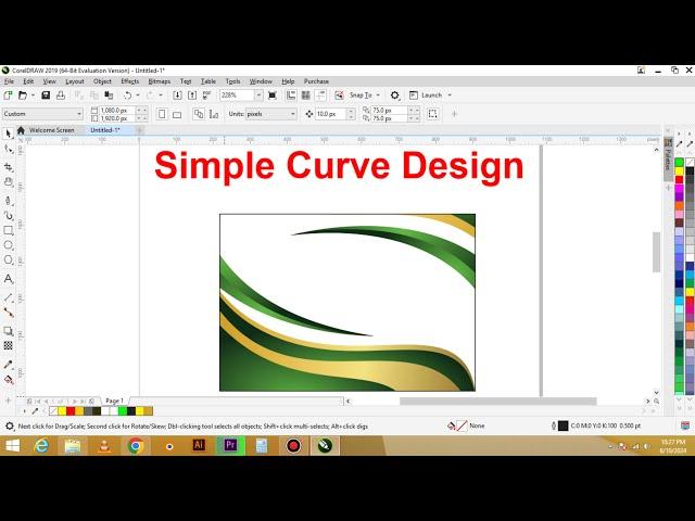 Design Vector Curve Design in Coreldraw | Coreldraw tutorial | Design Craft Pulse