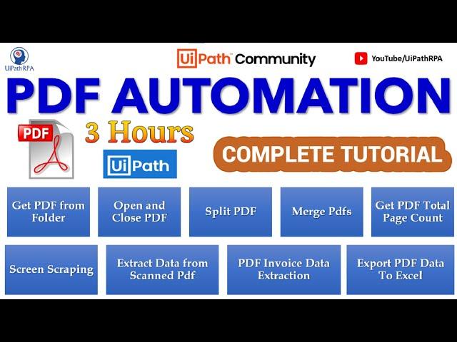 UiPath PDF Automation Complete Tutorial in 3 Hours || UiPath RPA