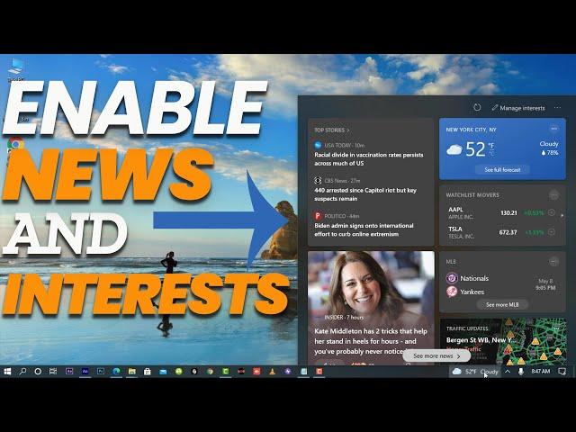 How To Enable News And  Interests On The Taskbar