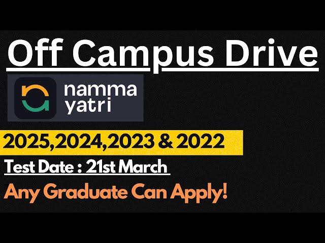 Off Campus Drive For Freshers | Test Date : 21st March | Jobs for Freshers 