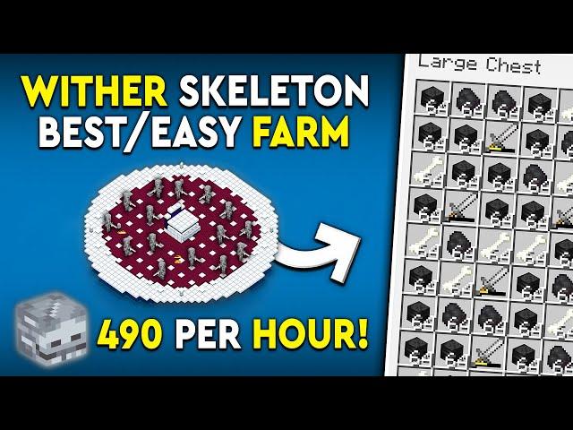 Minecraft Wither Skeleton Farm Tutorial - FASTEST - 490 Heads/HR!