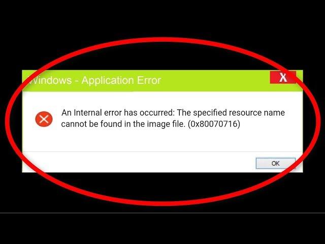 How To Fix An Internal Error Has Occurred ||Error Code 0x80070716 || Windows 10/8/7