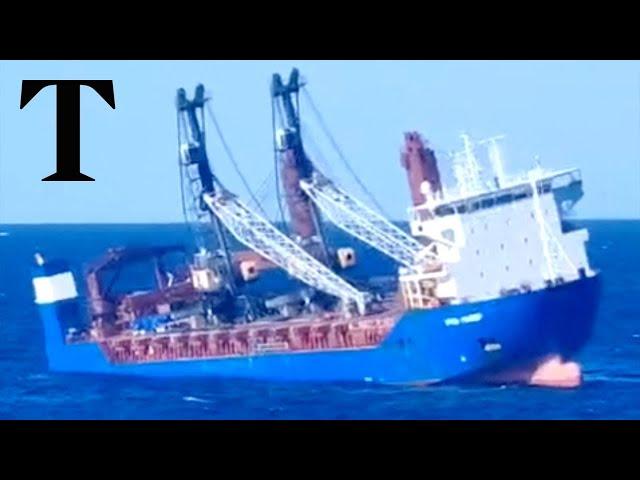 Russian cargo ship sinks after "explosion" heard