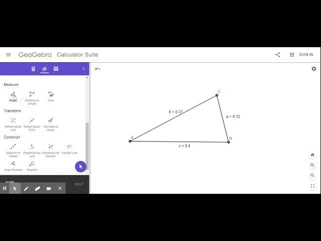 Geogebra tutorial - drawing triangles