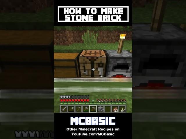 Minecraft: How to Make Stone Brick #shorts #minecraft #minecraftshorts