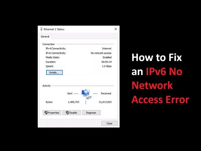 How to Fix an IPv6 No Network Access Error