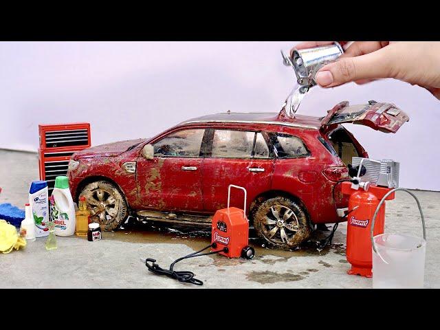 Washing Dirty  Miniature Ford Everest after Extreme Off-Roading (Realistic Car Wash)