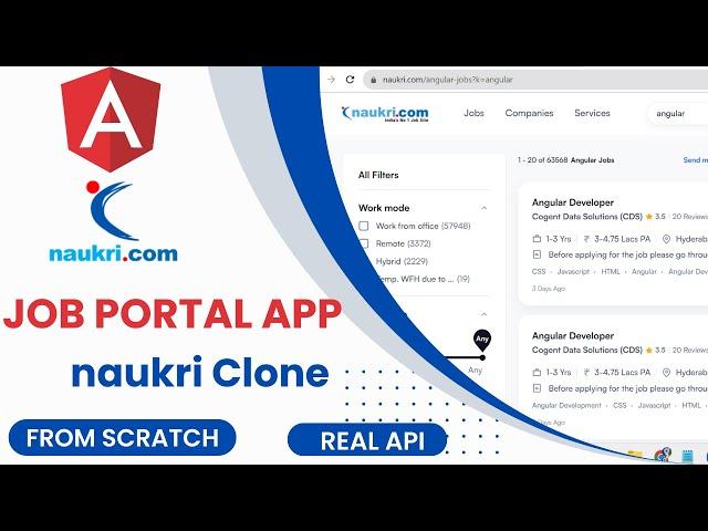 Job Portal Application In Angular | Naukri Clone | Angular Project | Angular 17 Projects