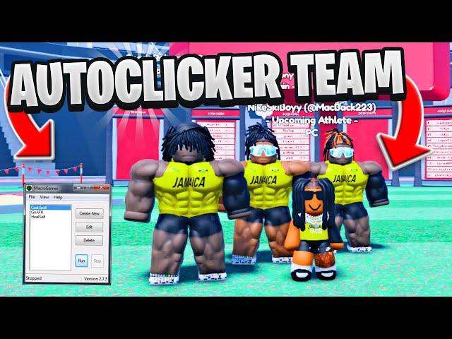 WE USED AUTO CLICKERS TO BECOME THE FASTEST TEAM IN ROBLOX TRACK AND FIELD INFINITE