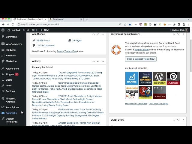 how to import all Amazon wish list products to WordPress using WordPress Automatic