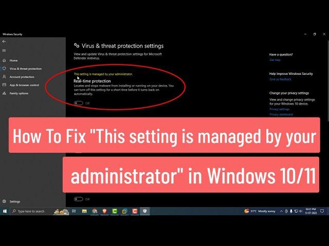 How To Fix "This setting is managed by your administrator" in Windows 10/11 (100% Working Solution)