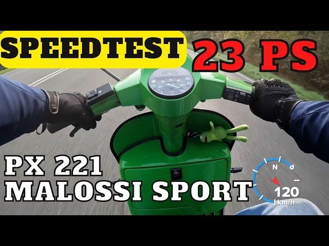 SPEEDTEST 221 MALOSSI SPORT mit 24SI und BIG BOX V2 - Vespa PX 200 Tuning