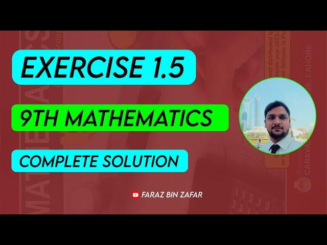 Exercise 1.5 - 9th Class Mathematics | Faraz Bin Zafar #mathematics #math #9th