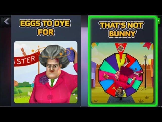 Scary Teacher 3D Eggs To Dye For VS That's Not Bunny. Nacho Average Squad Chapter All Last Levels 