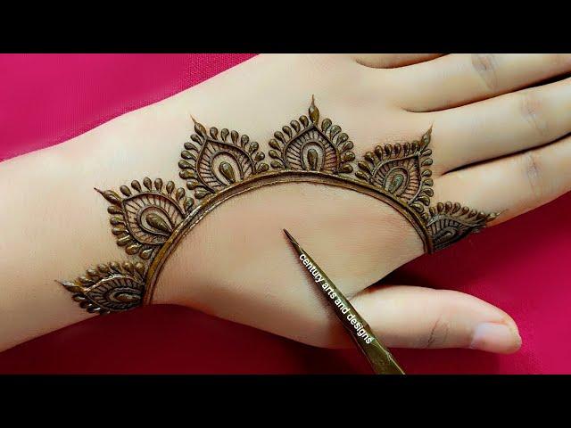 Very beautiful stylish back hand mehndi design | easy mehndi | simple mehndi | mehndi design |mehndi