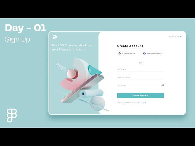 Daily UI Design Challenge | Day - 01 | Sign Up Page