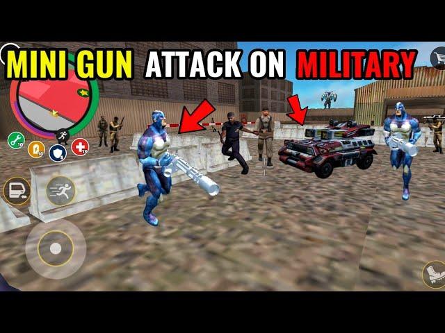 Rope hero vice town | mini gun attack on military base | rope hero vice town game | classic gamerz