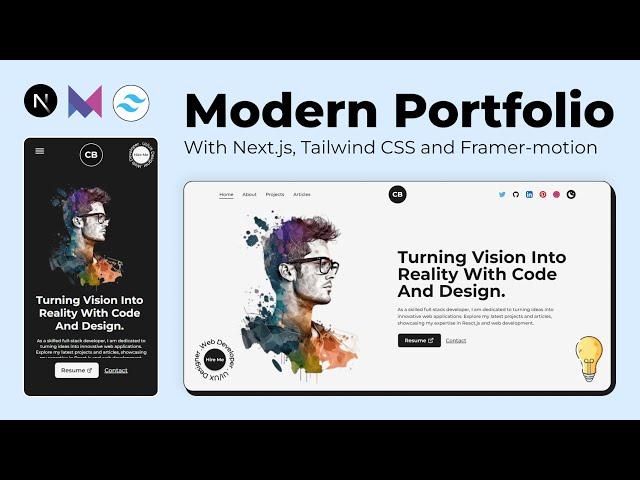 How to Create a Stunning Portfolio Website with Nextjs, Tailwind CSS and Framer-motion