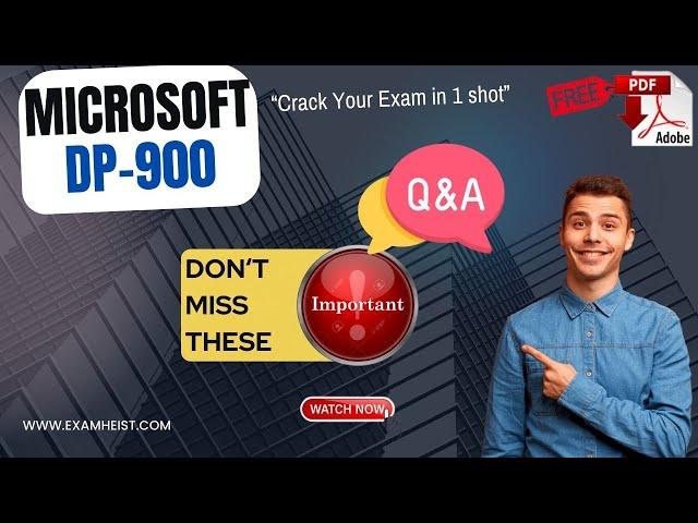 DP-900 | Important Exam Questions | Microsoft Azure Data Fundamentals | 100% Pass | Exam Cram | PDF