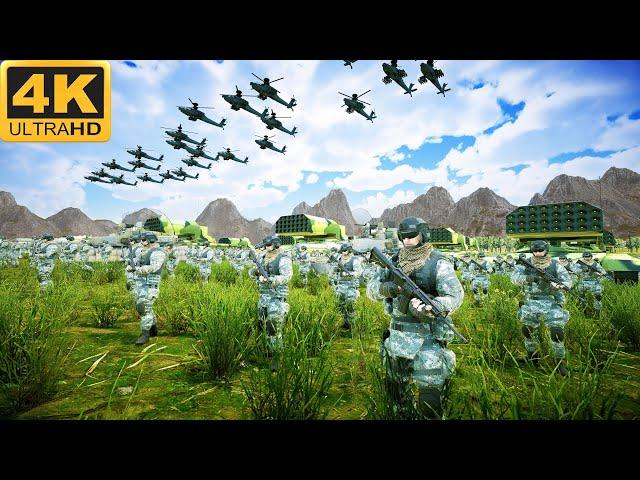 Modern Soldiers Tanks/Rocket Artillery Vs DEMON ARMY-Ultimate Epic Battle Simulator 2(4K)| UEBS 2 4K
