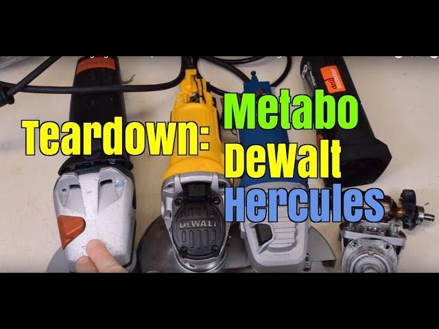 Teardown: Metabo angle grinder compared to DeWalt and Harbor Freight Hercules