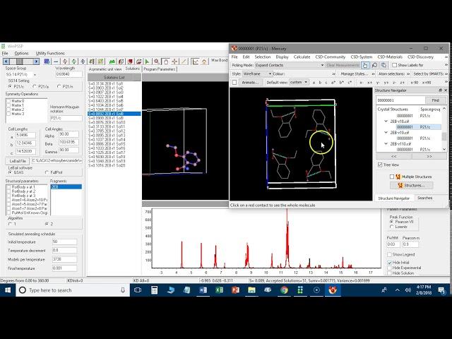 2EB crystal structure solution visualization with Mercury