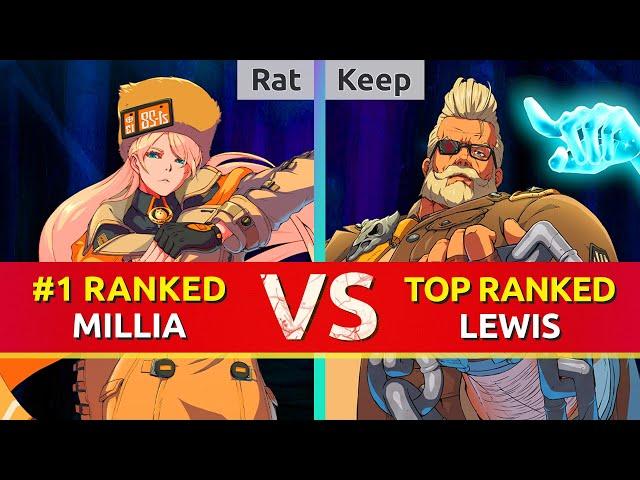 GGST ▰ Rat (#1 Ranked Millia) vs Keep (TOP Ranked Goldlewis). High Level Gameplay