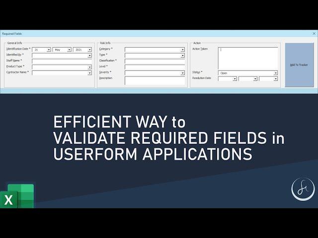 Data Validation for Required Fields in Userform Applications