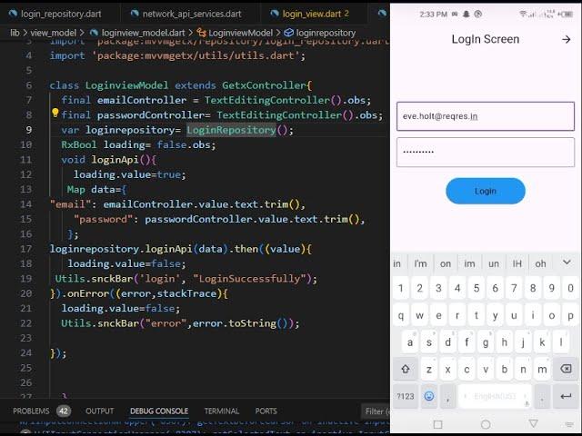 Login ViewModel/Controller | GetX | MVVM/MVC Pattern part_1 | Flutter | Dart