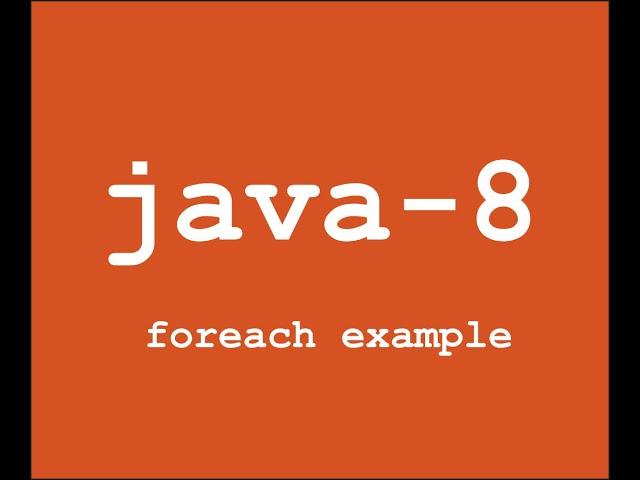 java 8 foreach example