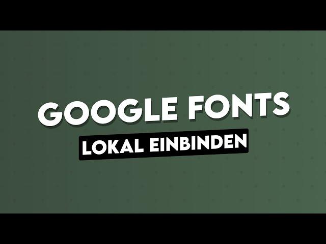 Google Fonts LOKAL einbinden MIT Material Icons | HTML/CSS