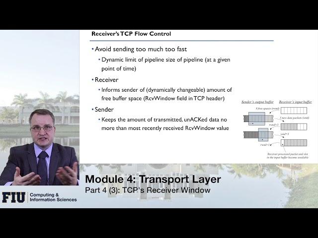 CNT-4713, Module 4, Part 4 (3-supplemental): TCP's Receiver Window