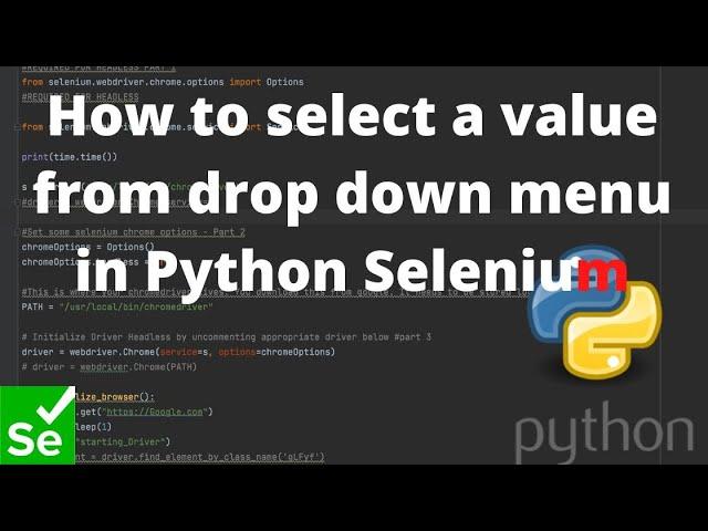 How to select a value from drop down menu in Python Selenium.