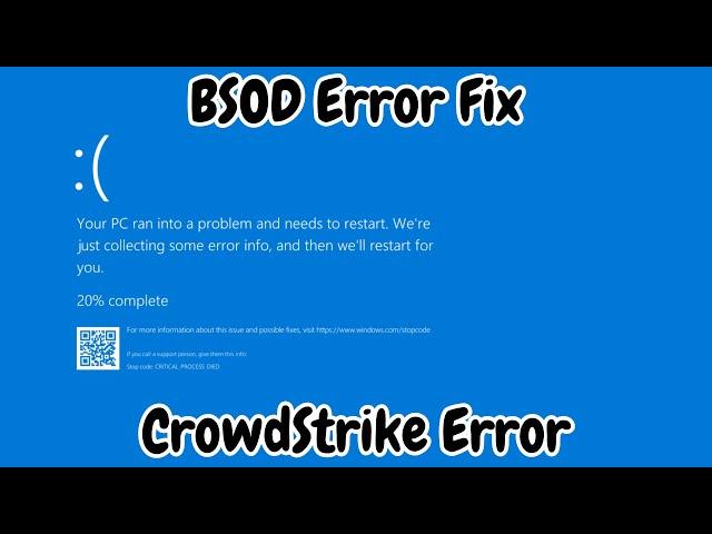 How To Fix CrowdStrike Blue Screen Death BSOD Error On Windows