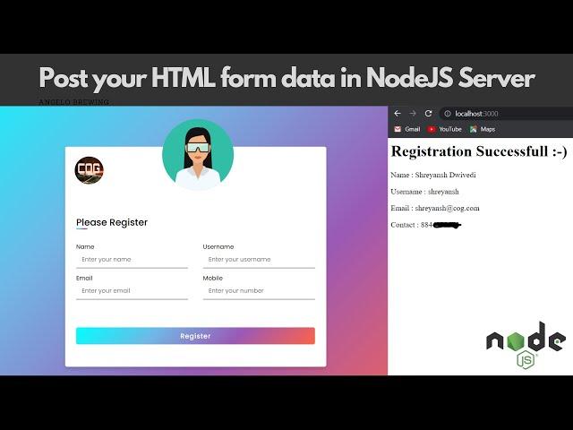 How to Post HTML Form Data in NodeJS or ExpressJS Server with Architecture and Source Code