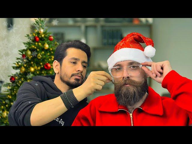 | ASMR BARBER | SANTA gets a Beard cut & High Fade for the Christmas in my Barbershop️