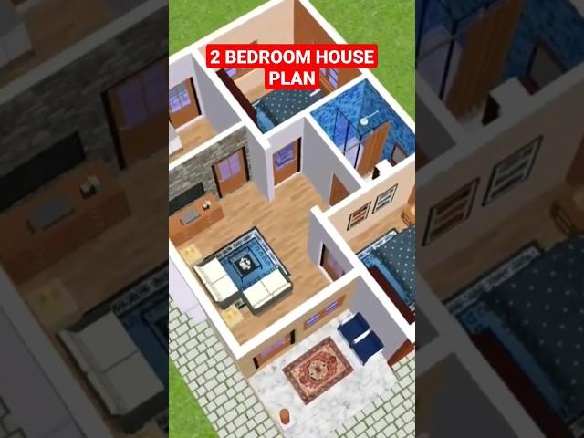 Simple House With 2 Bedroom | 3d Floor Plan Tour #shorts