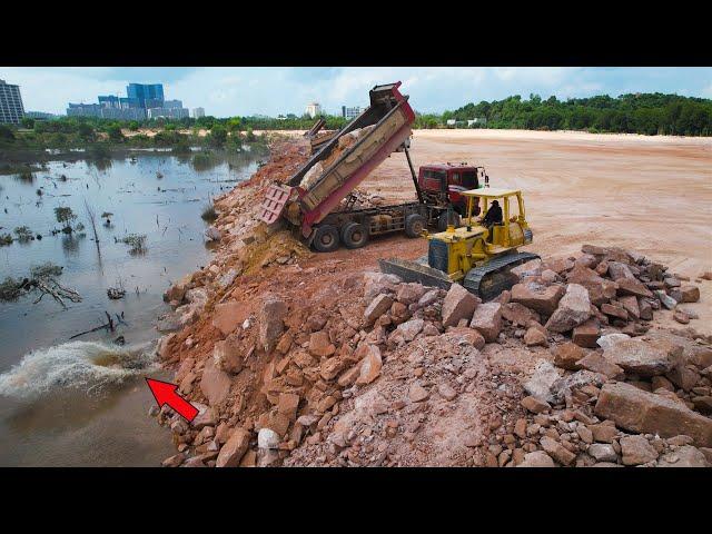 Most Powerful Machinery Working Process Huge land Reclamation Construction Dozer & Truck Operator