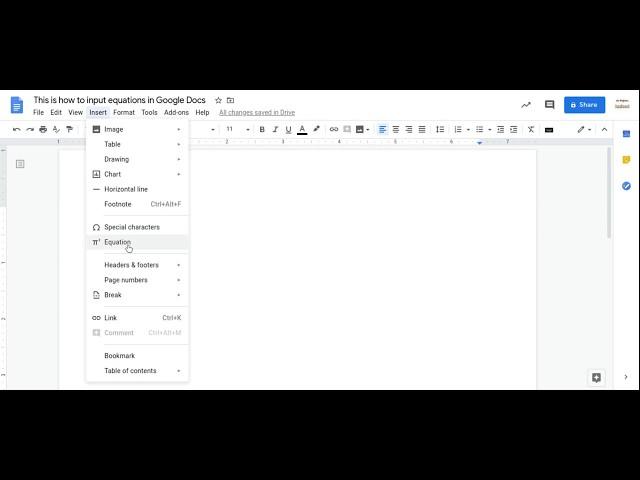 How to type math in Google Docs with the Equation Editor