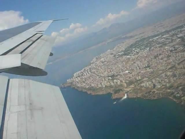 Boeing 747-300  takeoff Antalya. Onboard view. Flight UN 9150 Antalya-Moscow.