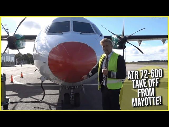 FANTASTIC Cockpit Views! Top modern ATR 72-600 taking off from Mayotte! [AirClips]