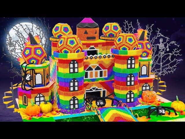 Satisfying Video | Build HALLOWEEN Haunted Hotel With Spiders & Pumpkin Patch From Magnetic Balls