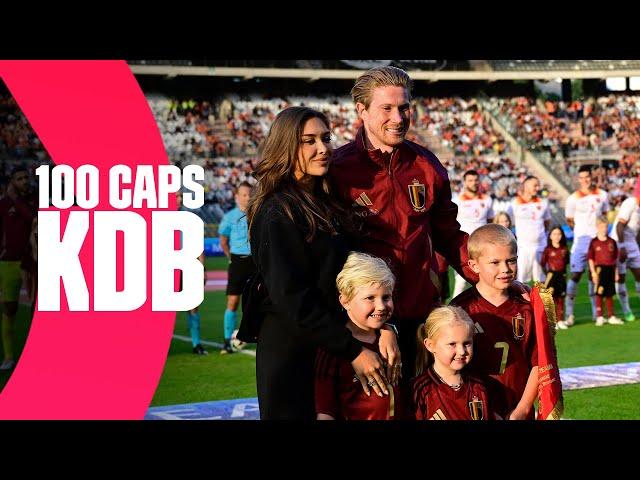 Celebrating Kevin De Bruyne's 100th cap with a special gift from his kids |  #REDDEVILS