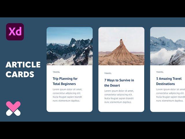 Design & Code Article Card Component in Adobe XD (Part 1 of 2) | XO PIXEL