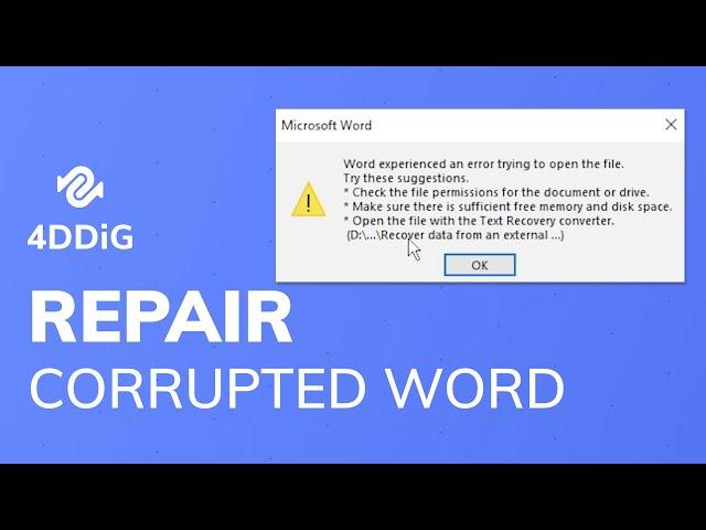 [TEXT RECOVERY CONVERTER WORD] How to Repair Corrupted Word File on Windows/Mac - 4 Ways