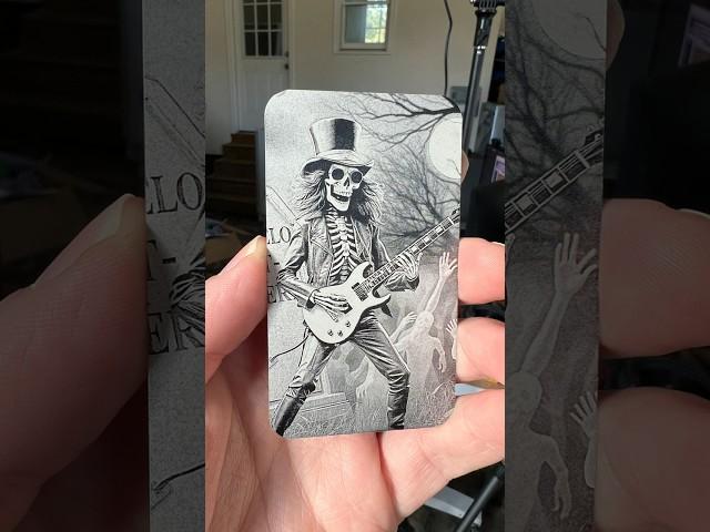 Laser Engraving Skeleton Guitarist On A Galvo Laser