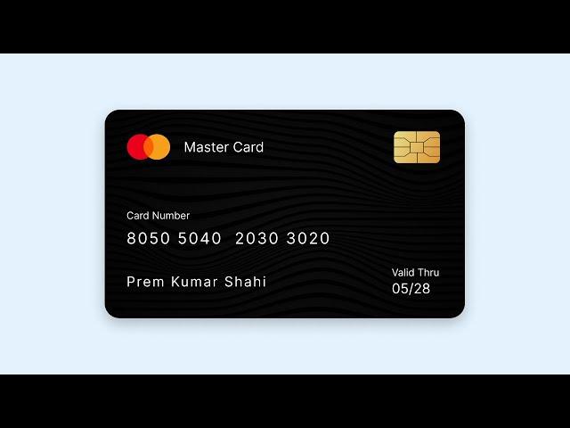 Credit Card UI Design in HTML & CSS | Card Design